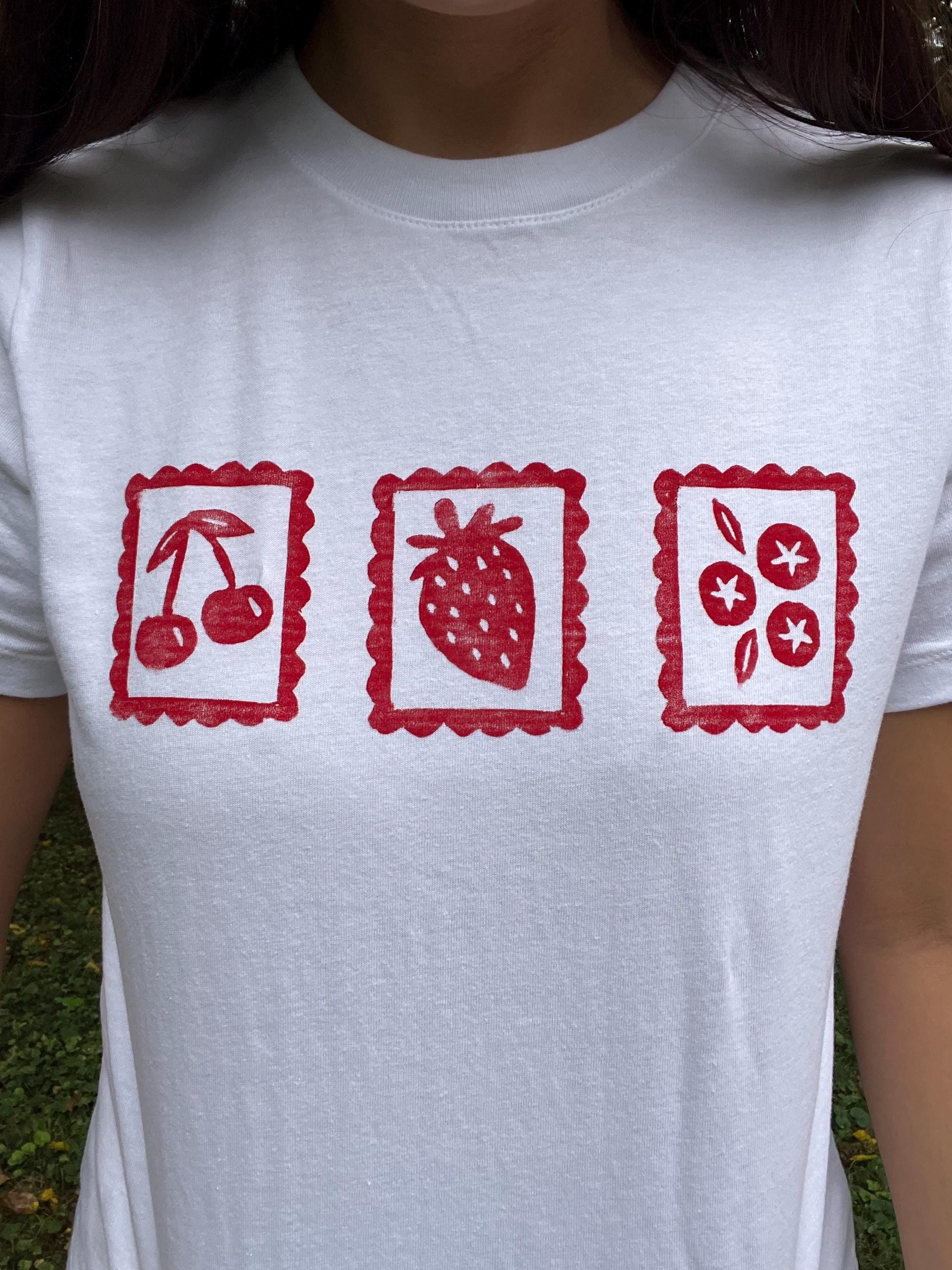 Berry Sweet Fruit Stamp Boxy Tee
