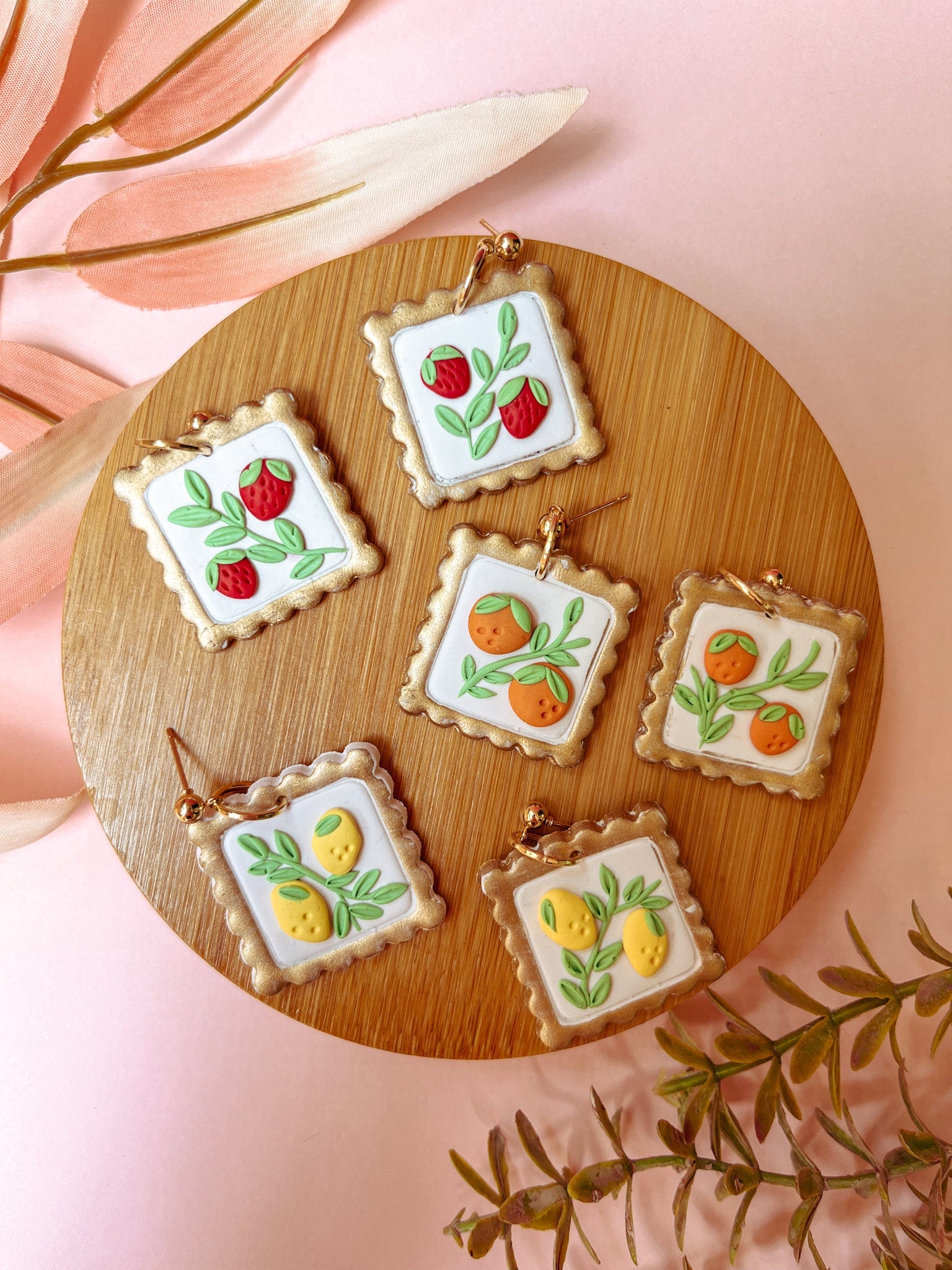 Fruit Postage Stamp Dangles