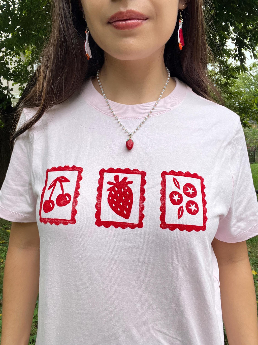 Berry Sweet Fruit Stamp Boxy Tee