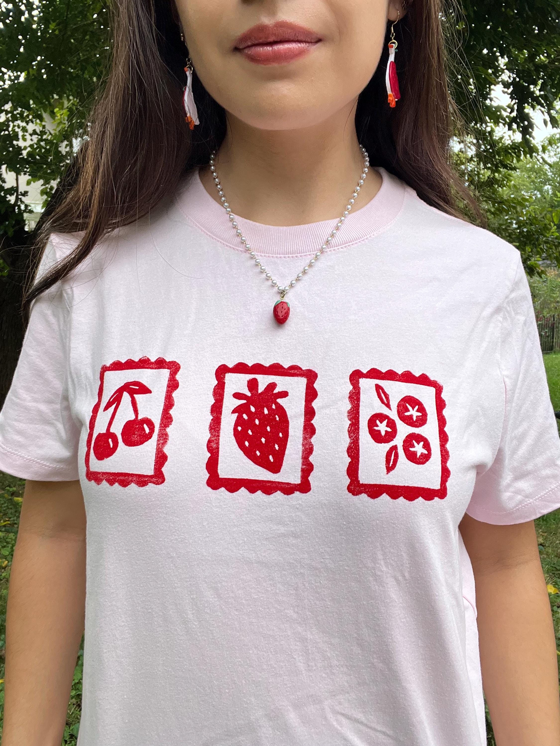 Berry Sweet Fruit Stamp Boxy Tee