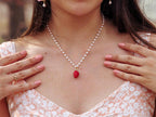 Strawberry Charm Pearl Necklace