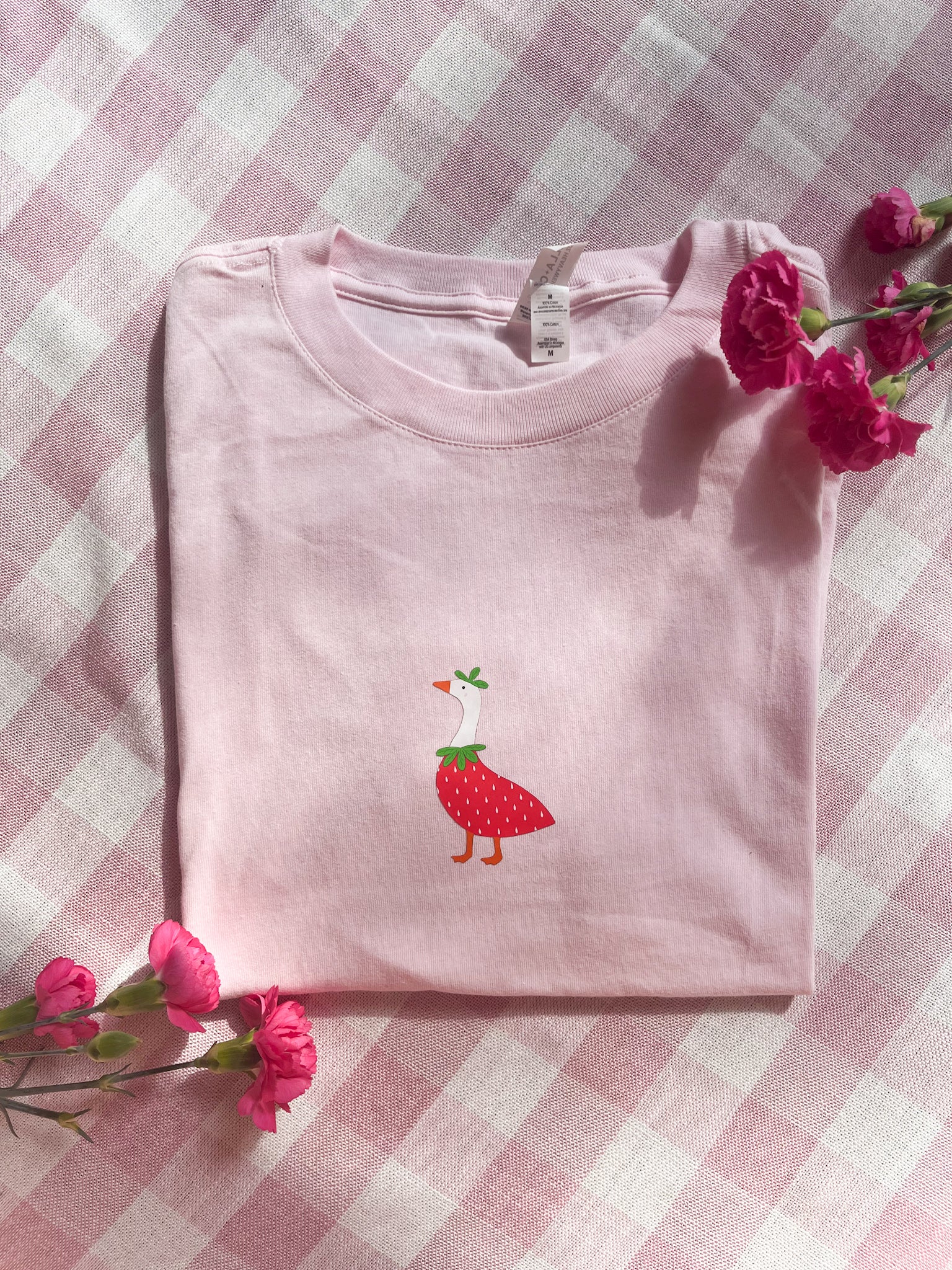 Strawberry Goose T-Shirt | Cute Whimsical Graphic Tee