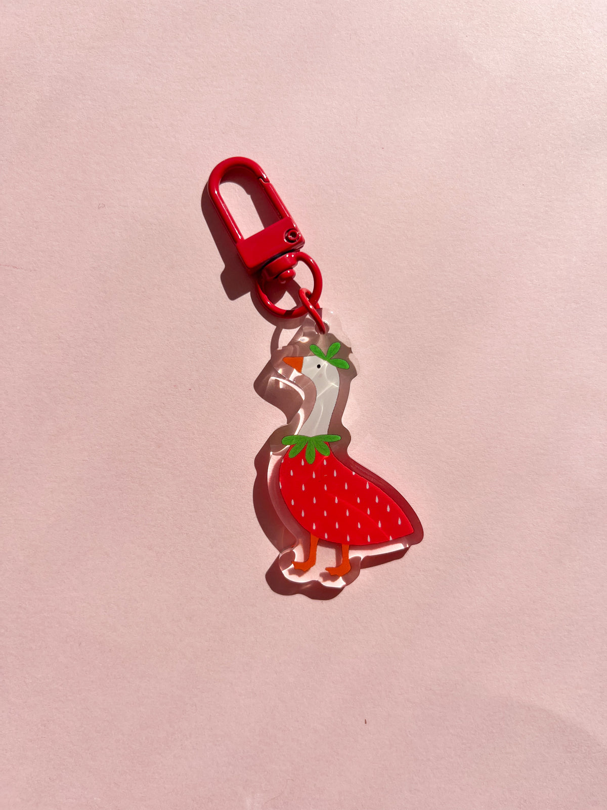 Strawberry Goose Keychain
