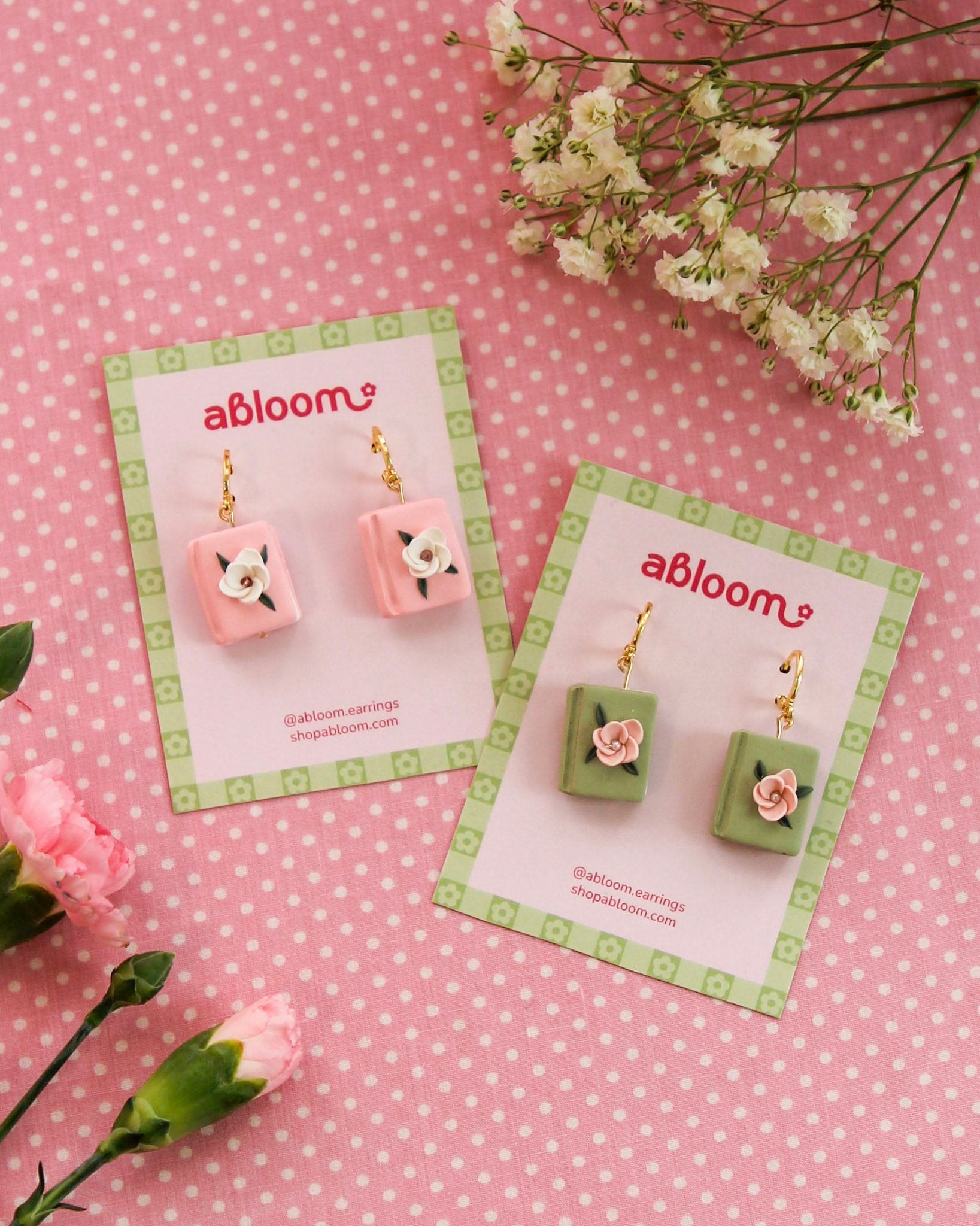 Floral Book Earrings