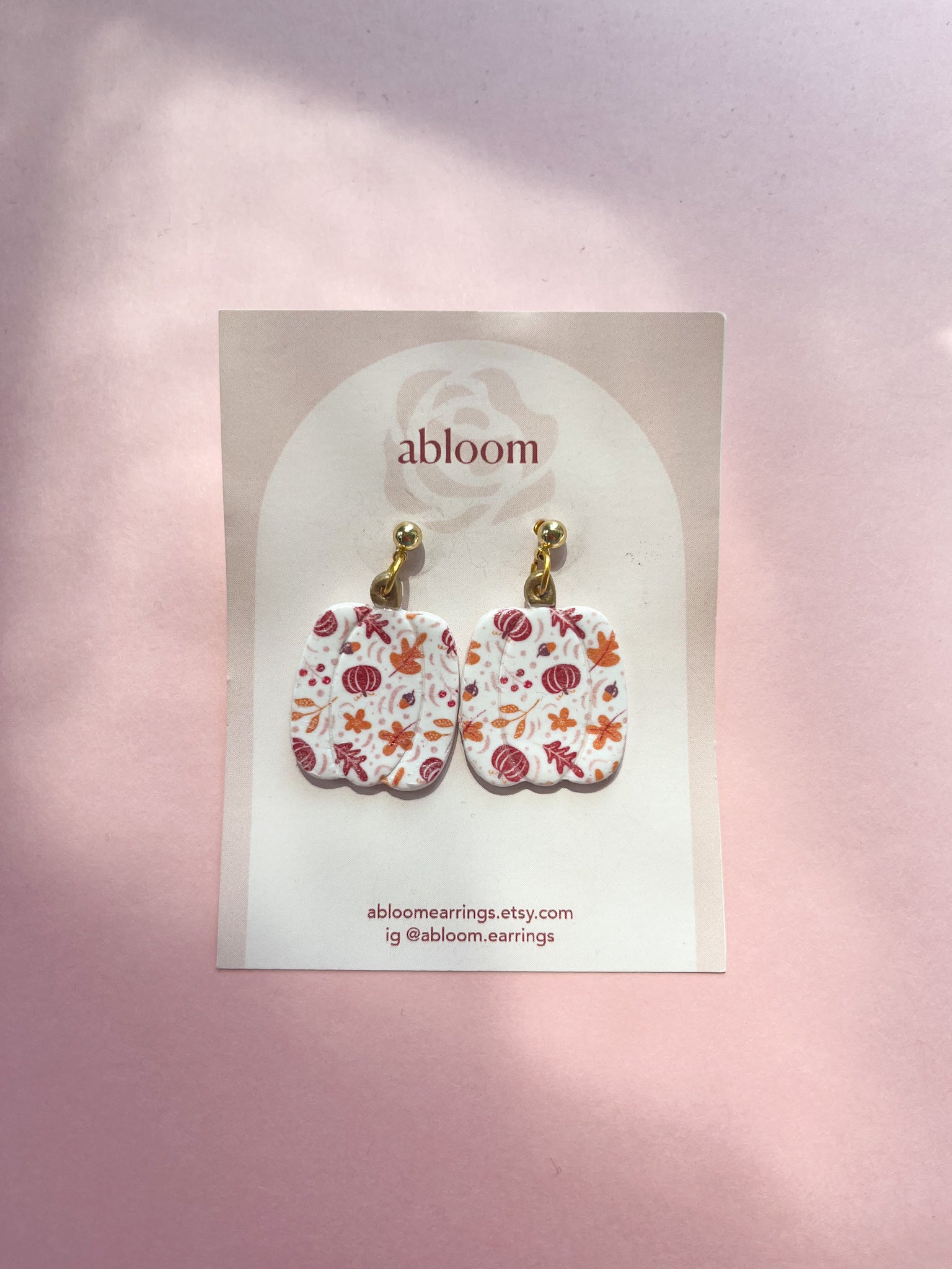 Printed Pumpkin Earrings (Oopsy Daisy Collection)