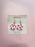Pink Checkered Earrings (Oopsy Daisy Collection)
