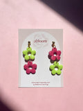 Pink/Green Daisy Earrings (Oopsy Daisy Collection)