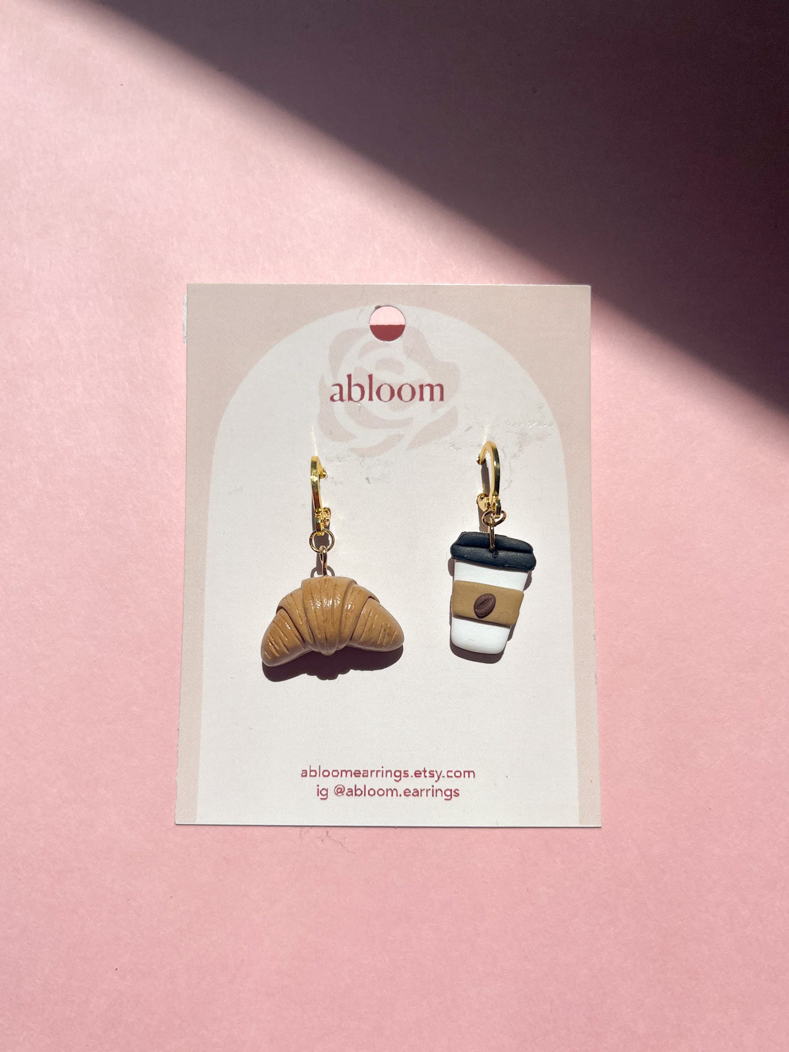 Coffee/Croissant Earrings (Oopsy Daisy Collection)
