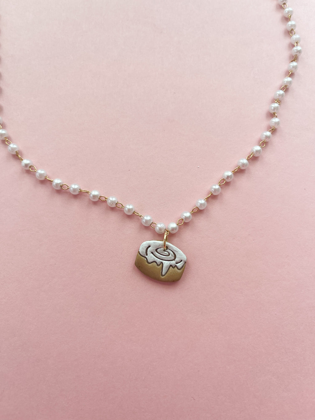 Cinnamon Roll Clay Charm Necklace (Oopsy Daisy Collection)