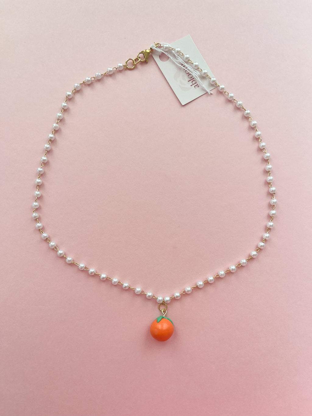Orange Clay Charm Necklace (Oopsy Daisy Collection)