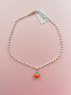 Orange Clay Charm Necklace (Oopsy Daisy Collection)