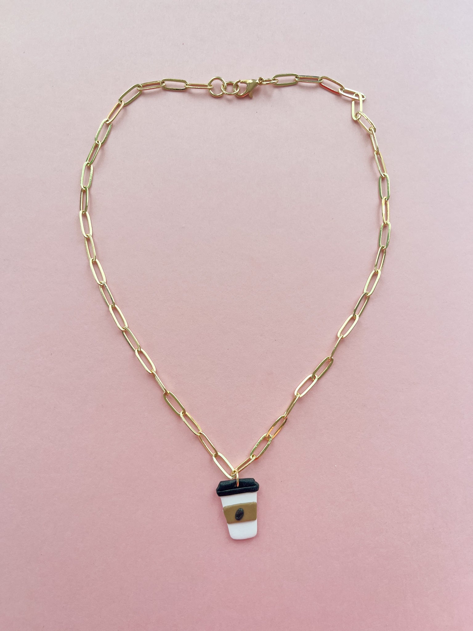 Coffee Clay Charm Necklace (Oopsy Daisy Collection)