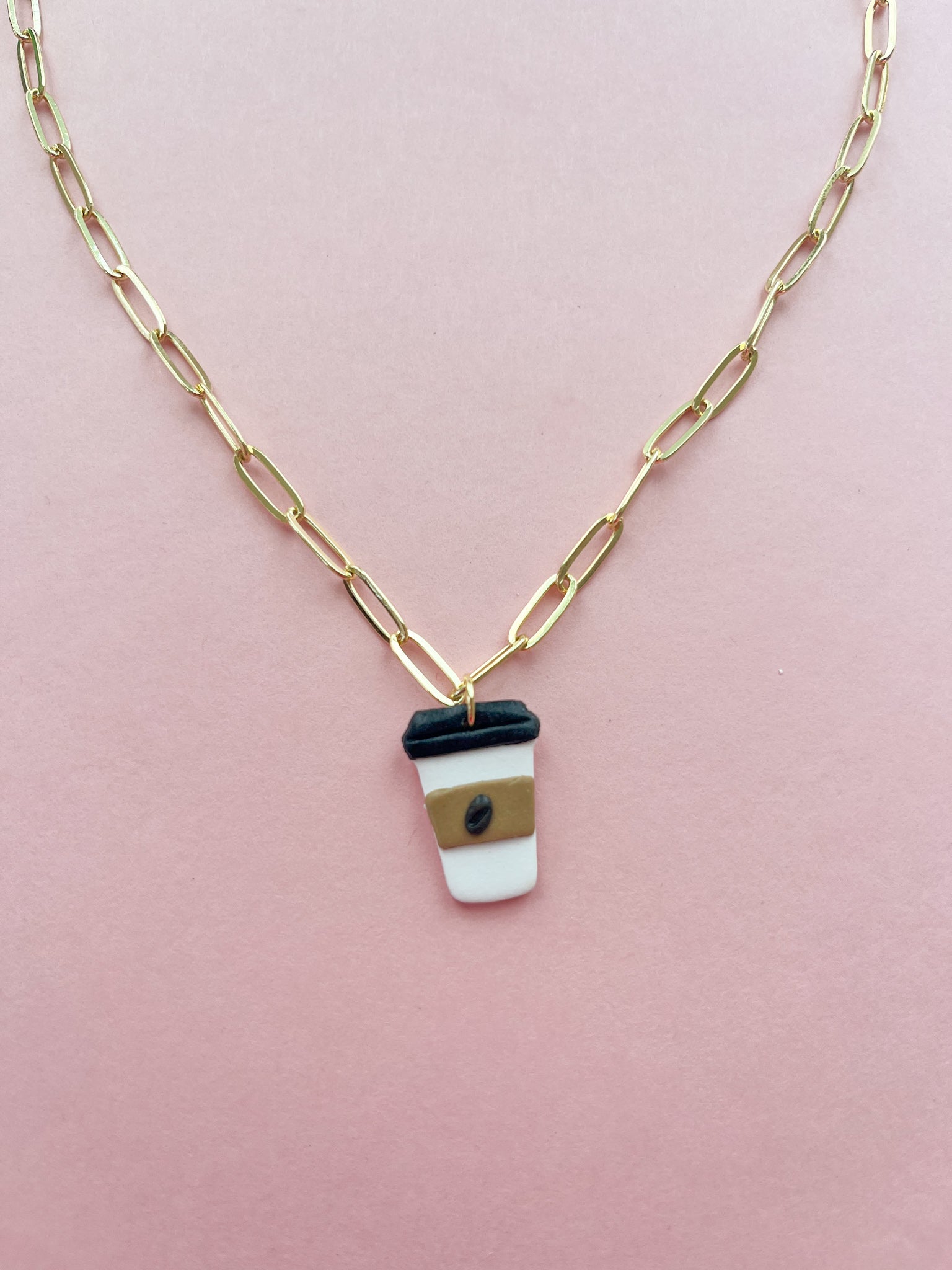 Coffee Clay Charm Necklace (Oopsy Daisy Collection)
