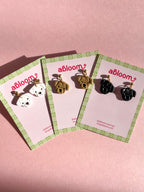 Cute handmade dog earrings made from polymer clay