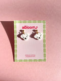 Cute handmade dog earrings made from polymer clay