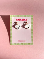 Cute handmade dog earrings made from polymer clay