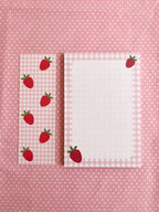 notepad and bookmark set with strawberry design 