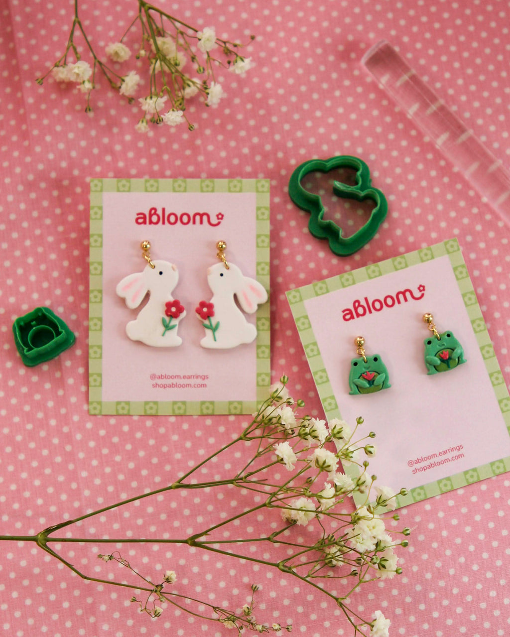 bunny and toad earrings