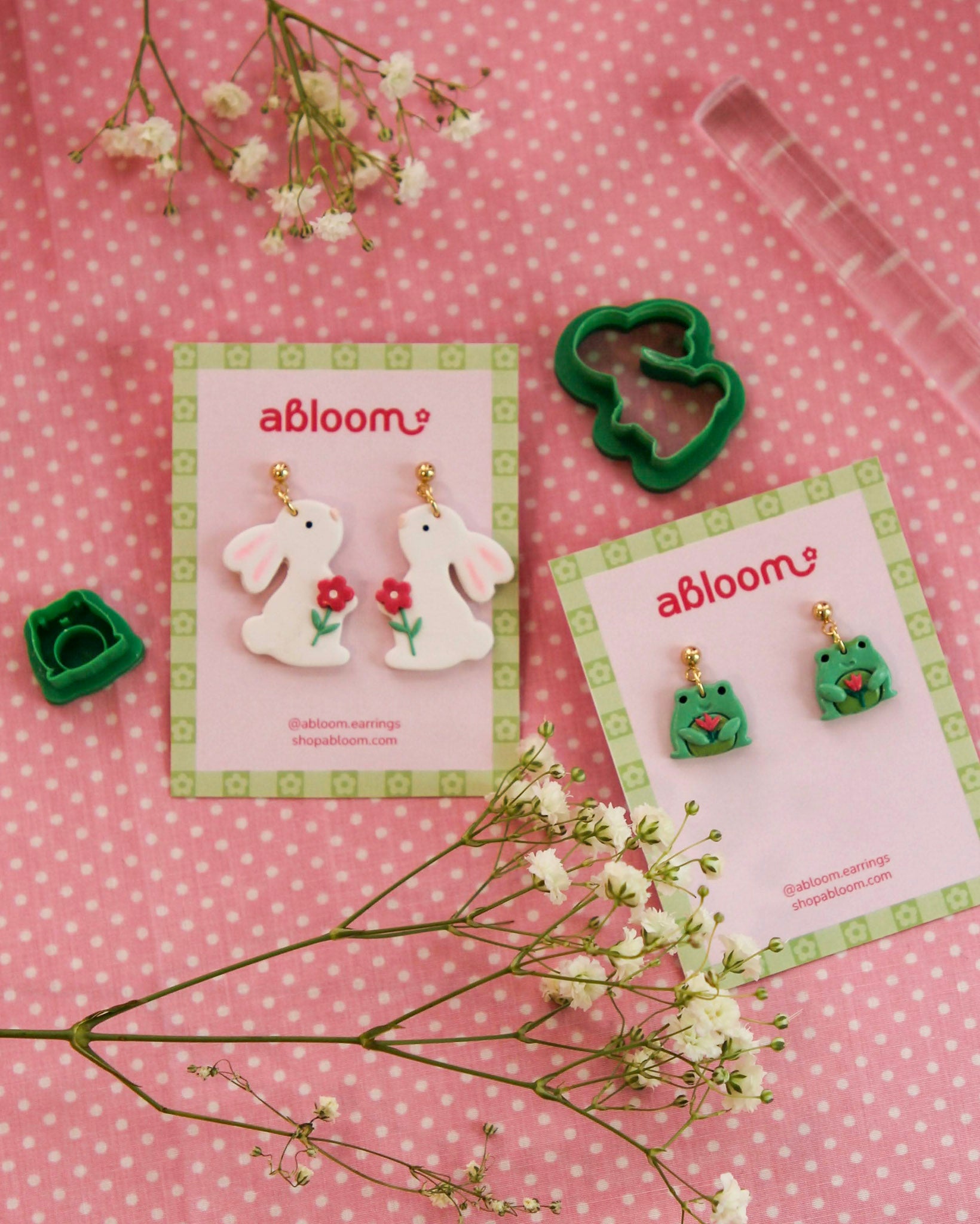 bunny and toad earrings