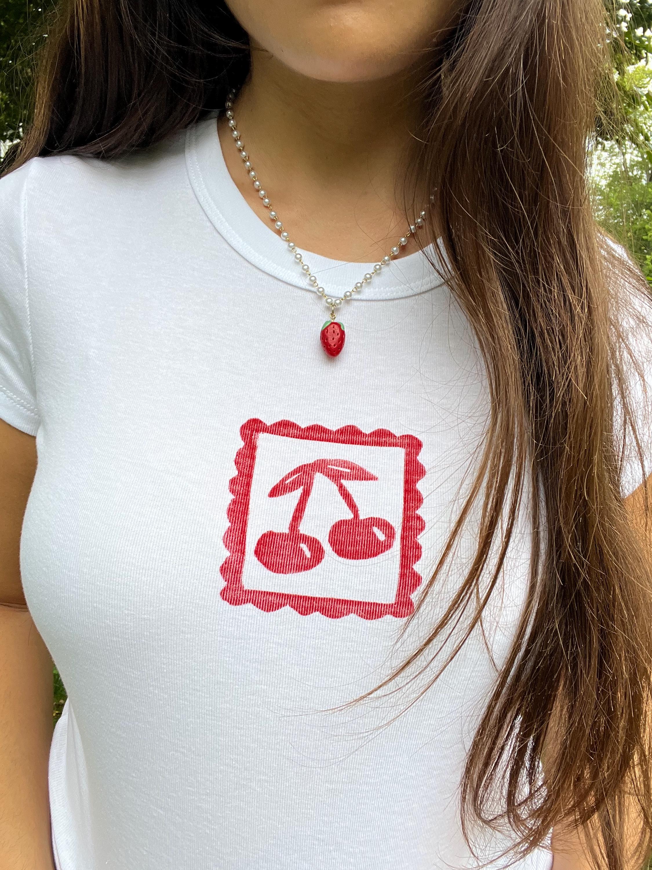 Cherry Stamp Baby Tee