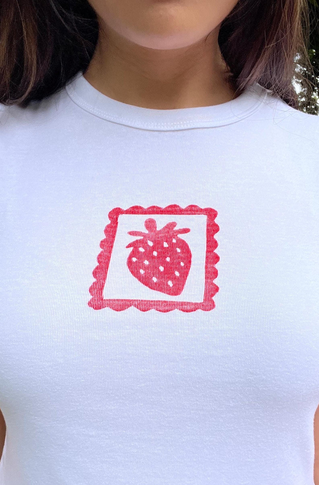 Strawberry Fruit Stamp Baby Tee