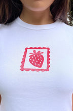 Strawberry Fruit Stamp Baby Tee